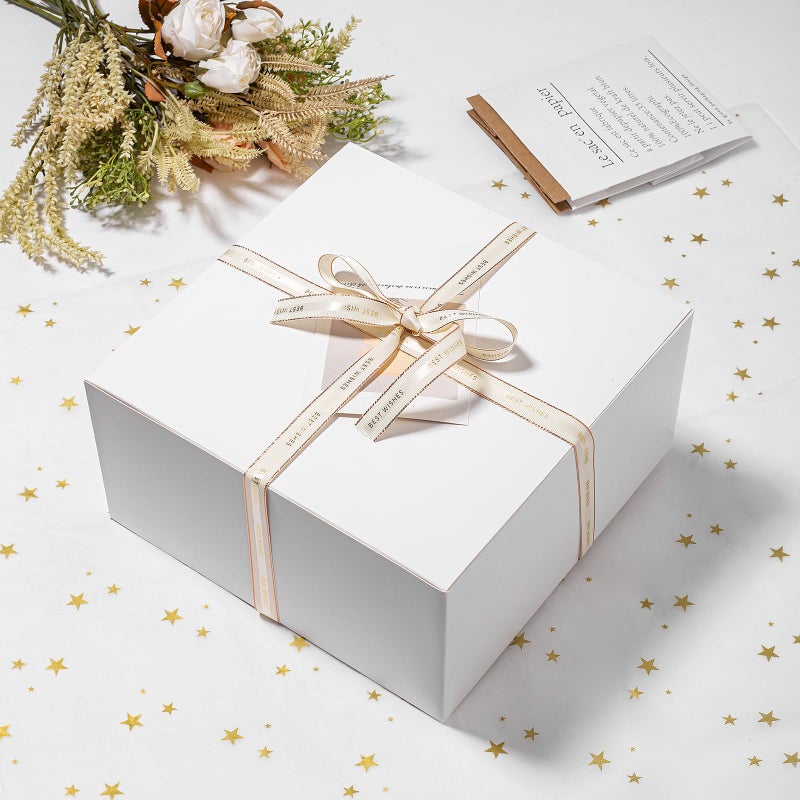 Mcfleet Gift Boxes with Lids 10x10x5 Inches 10 Pack Bridesmaid Proposal White Cardboard Gift Box for Presents  Christmas  Wedding  Graduation  Holiday  Birthday Craft Present Packaging - Image 3